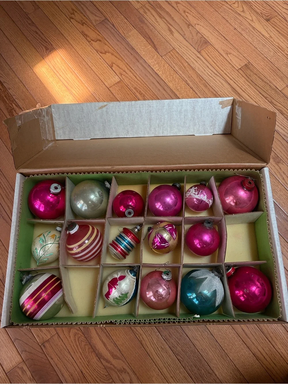 16 Vintage Holiday Glass Ornaments